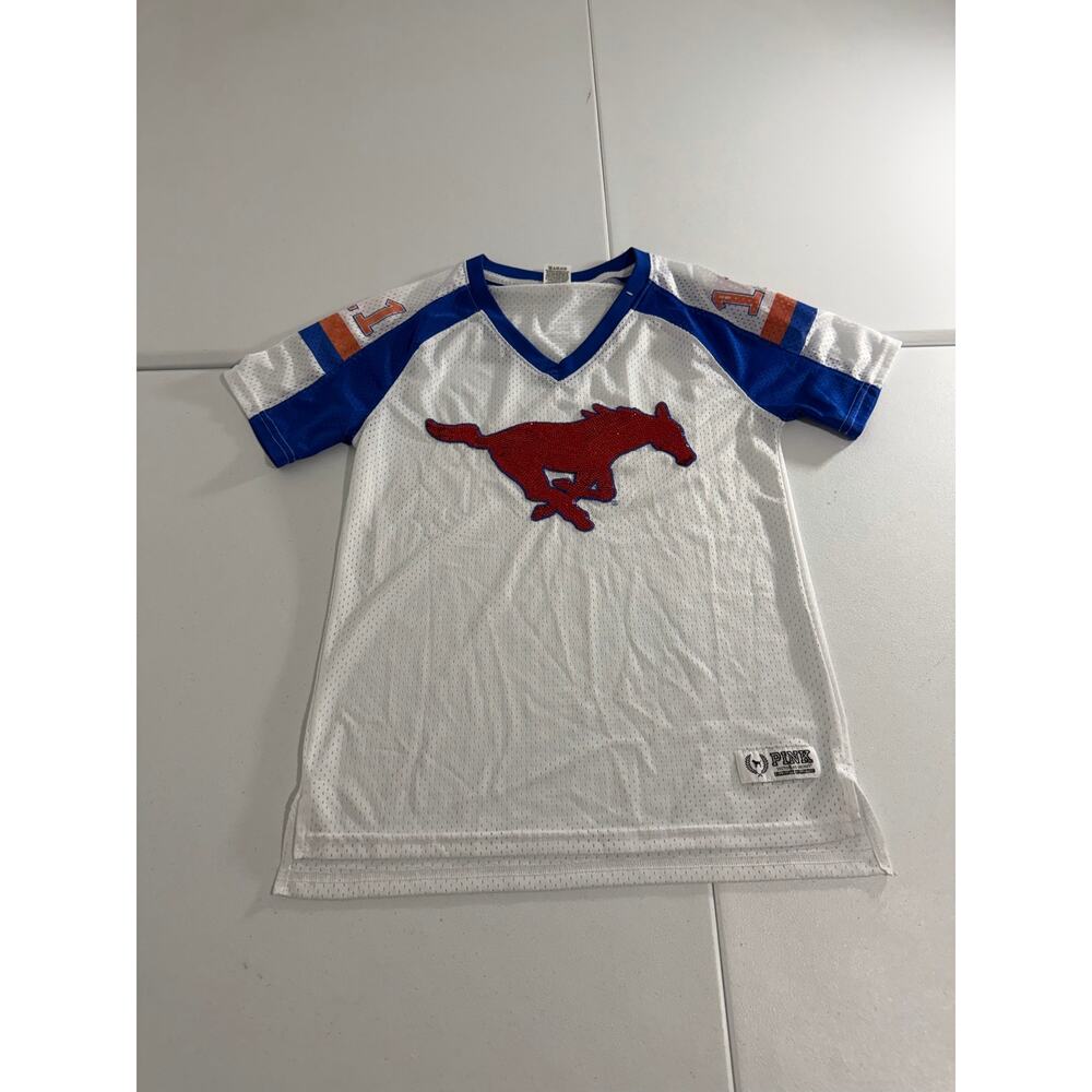 SMU Mustangs Women’s T Shirt Size Small Red, white and blue